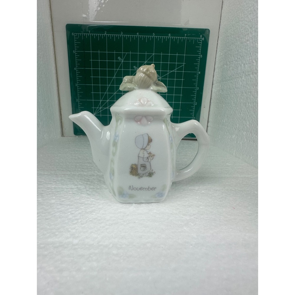 Precious Moments November Teapot Figurine Enesco Collectible Kitchen Decor